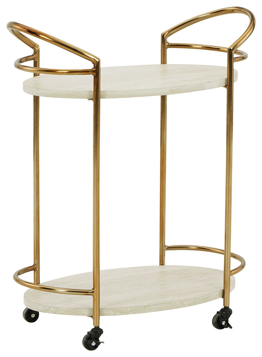 Tarica Cream / Gold Finish Bar Cart