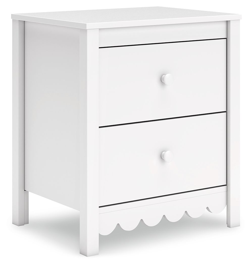 Hallityn White Two Drawer Night Stand
