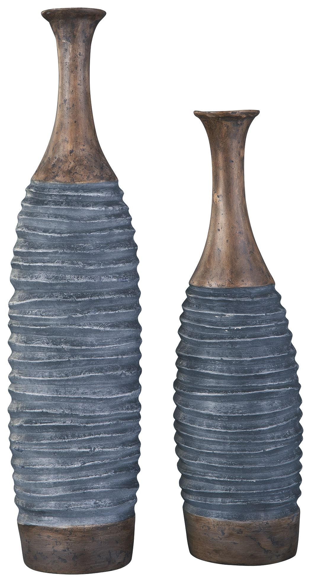BLAYZE Antique Gray / Brown Vase Set