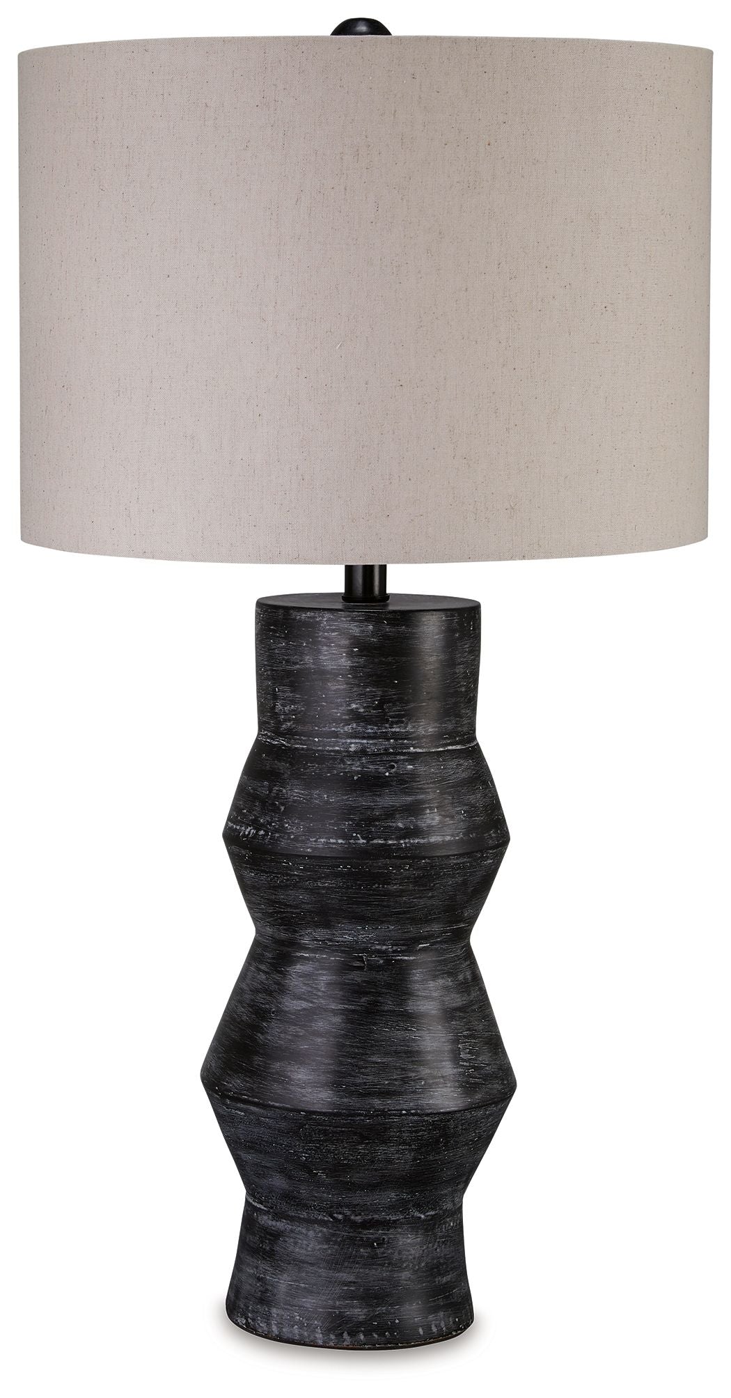 Kerbert Distressed Black Terracotta Table Lamp