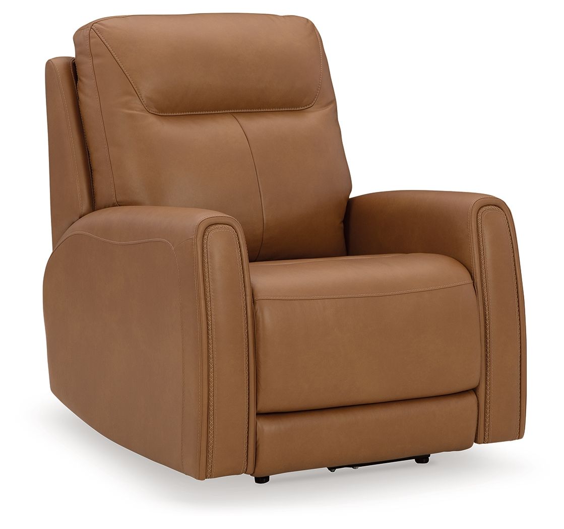 Tryanny Butterscotch Power Recliner/ Adj Headrest