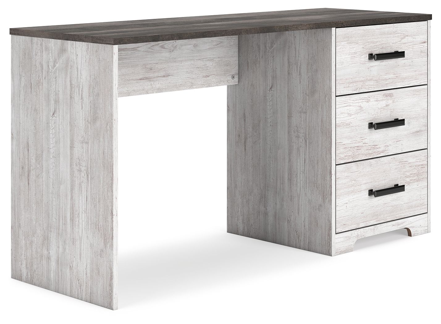 Shawburn White / Dark Charcoal Gray Home Office Desk