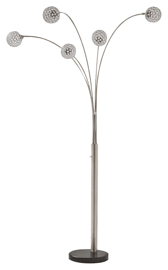 Winter Silver Finish Metal Arc Lamp