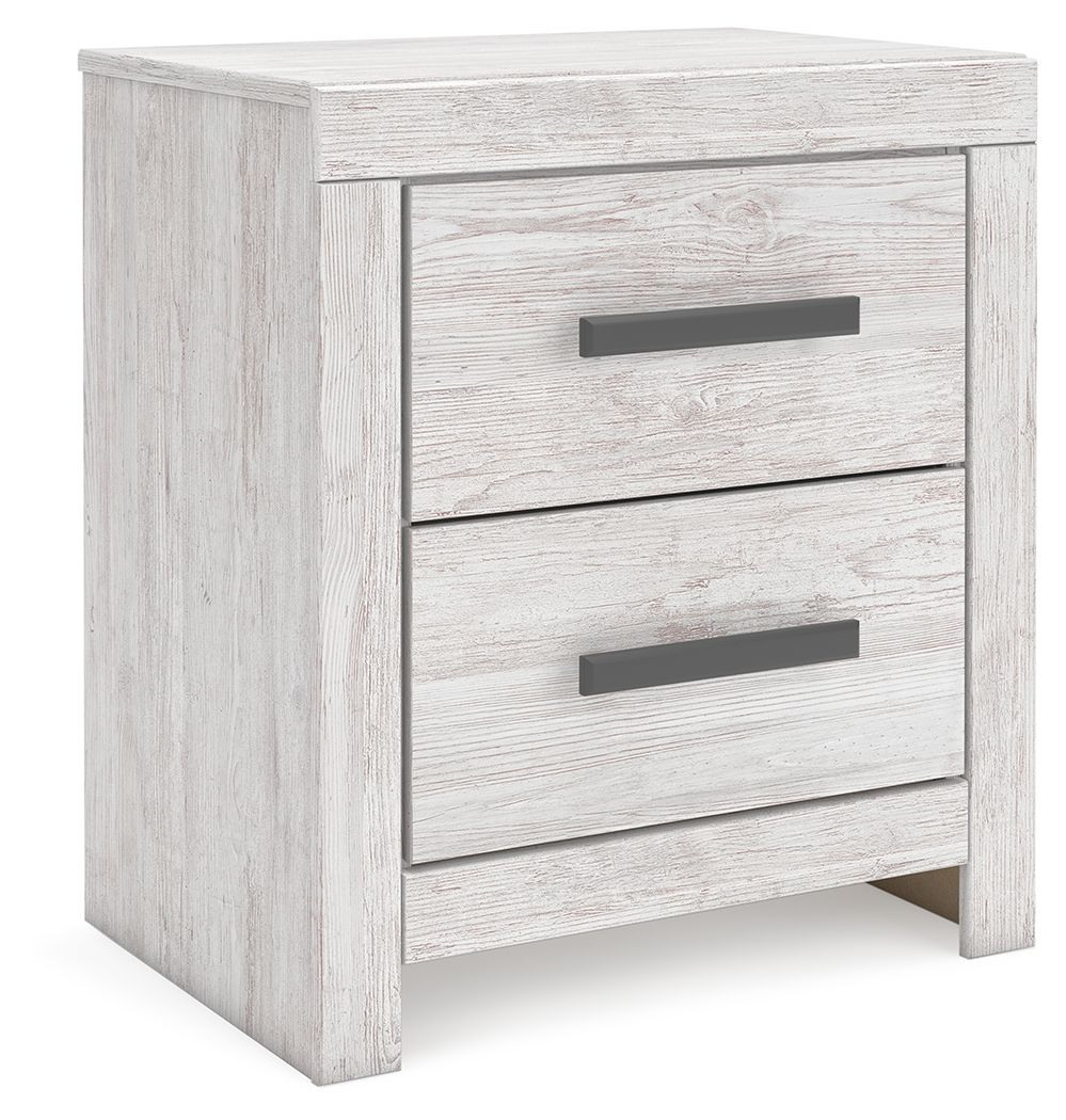 Cayboni Whitewash Two Drawer Night Stand