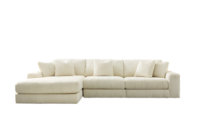 Lindyn Ivory 3 Piece Sectional with Chaise