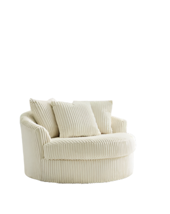 Lindyn Ivory Oversized Swivel Accent Chair