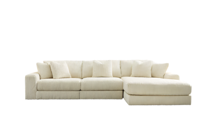 Lindyn Ivory 3 Piece Sectional with Chaise