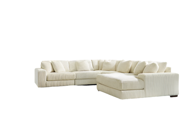 Lindyn Ivory 5 Piece Sectional with Chaise