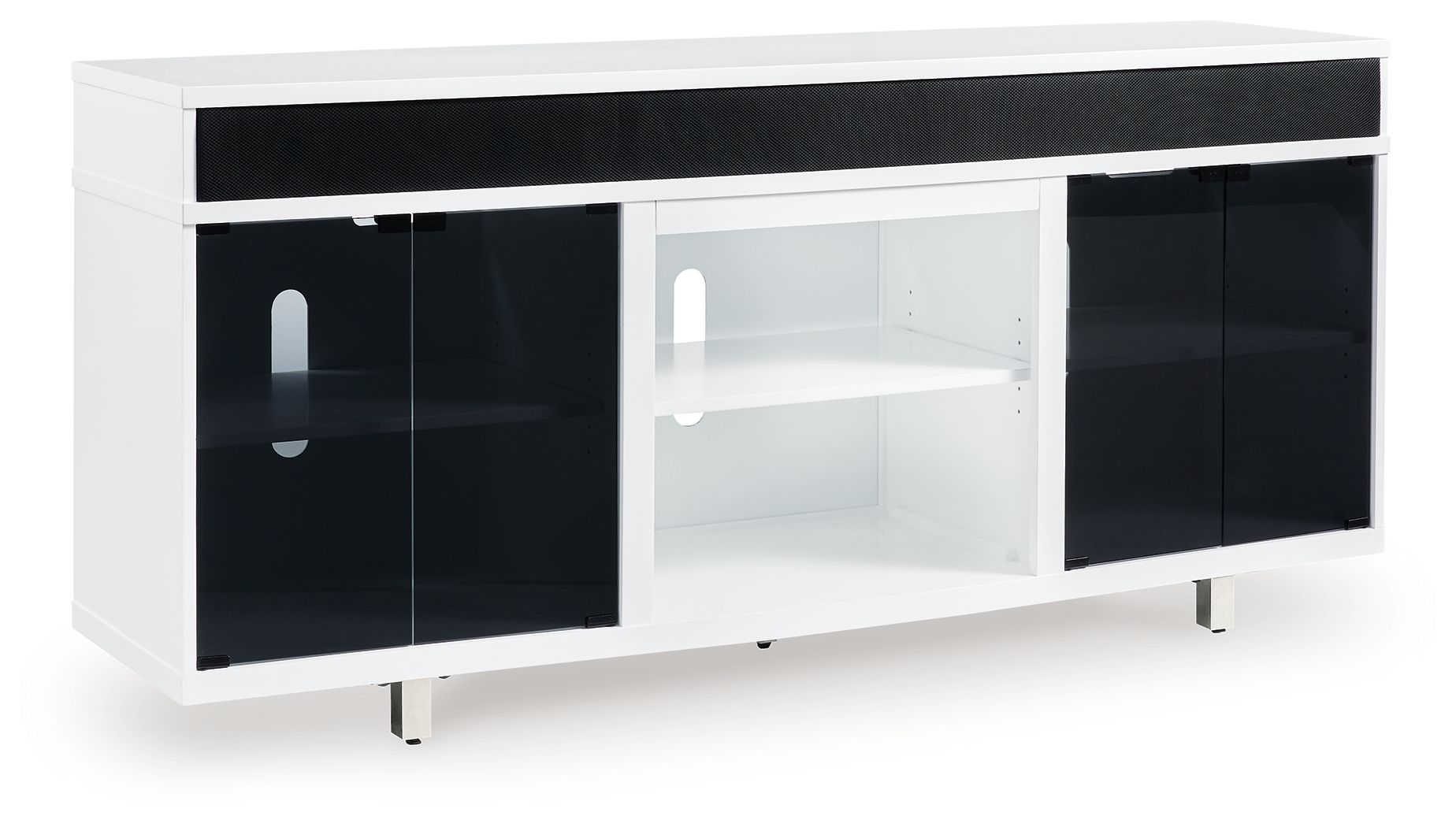 Gardoni White / Black XL TV Stand With Fireplace Option