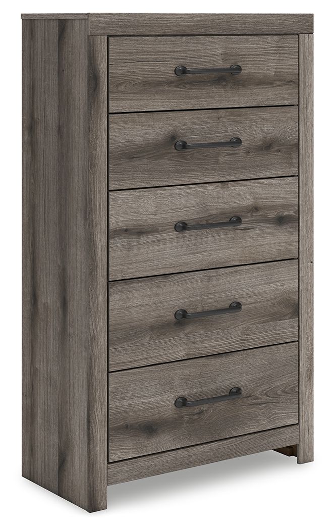 Urbanoore Brown Gray Five Drawer Chest