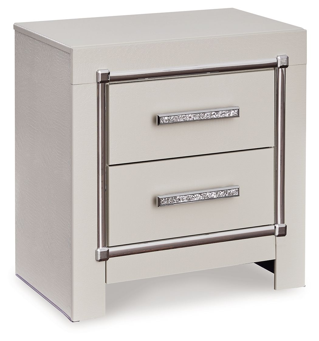 Zyniden Silver Two Drawer Night Stand