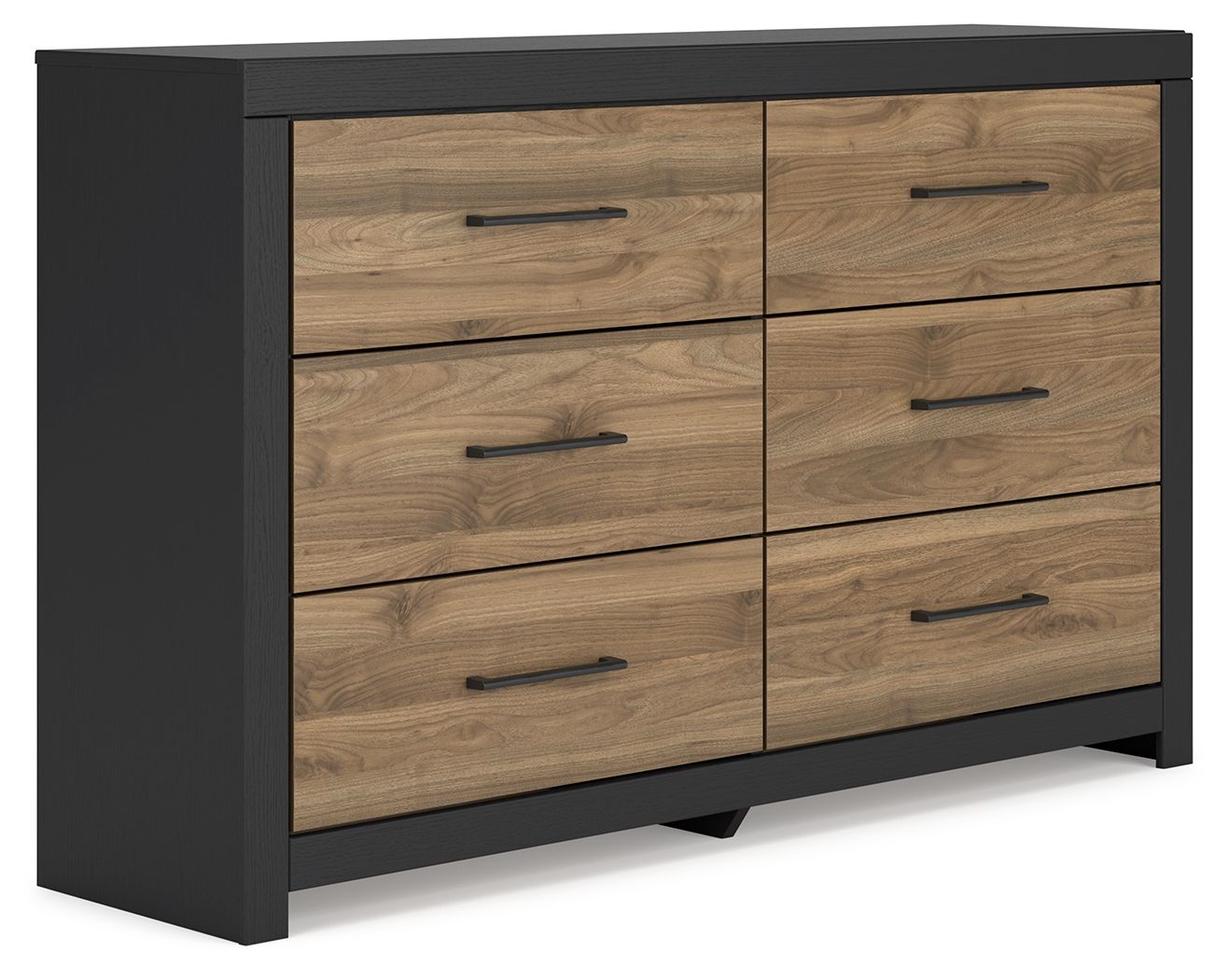 Vertani Black / Honey Brown Six Drawer Dresser