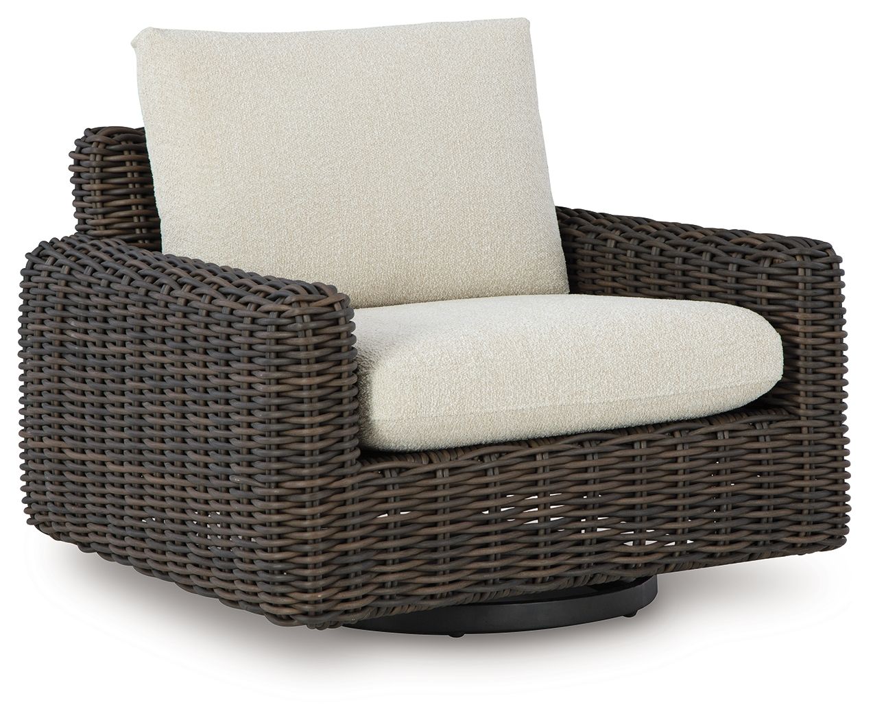 Kimora Beige / Dark Brown Swivel Glider Lounge With Cushion
