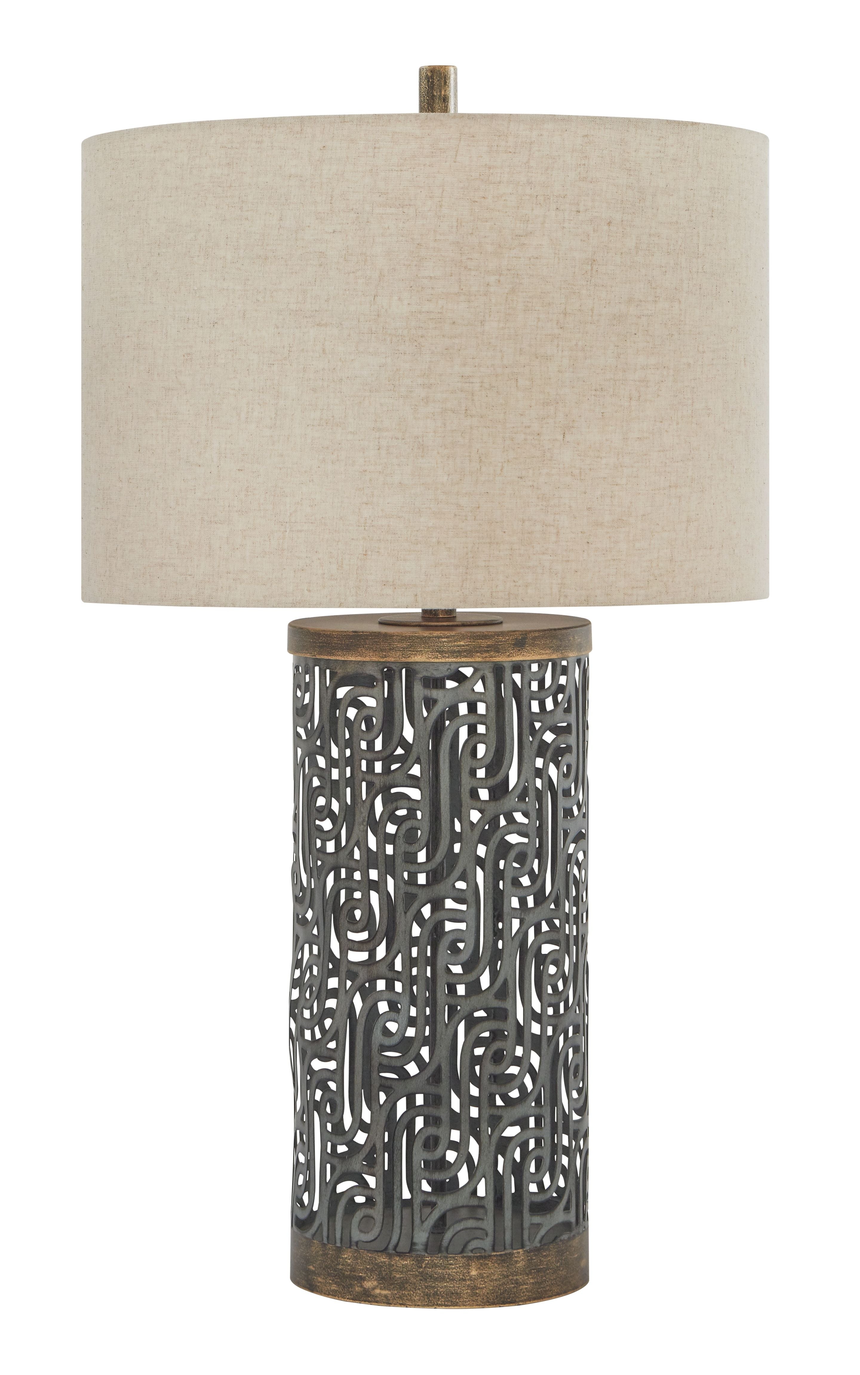Dayo Gray / Gold Finish Metal Table Lamp