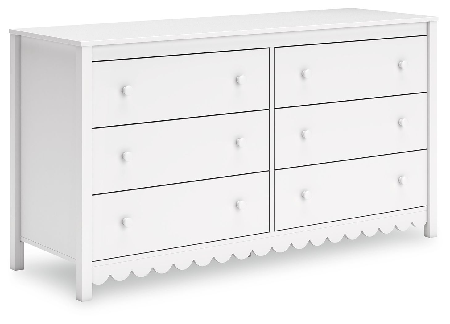 Hallityn White Six Drawer Dresser