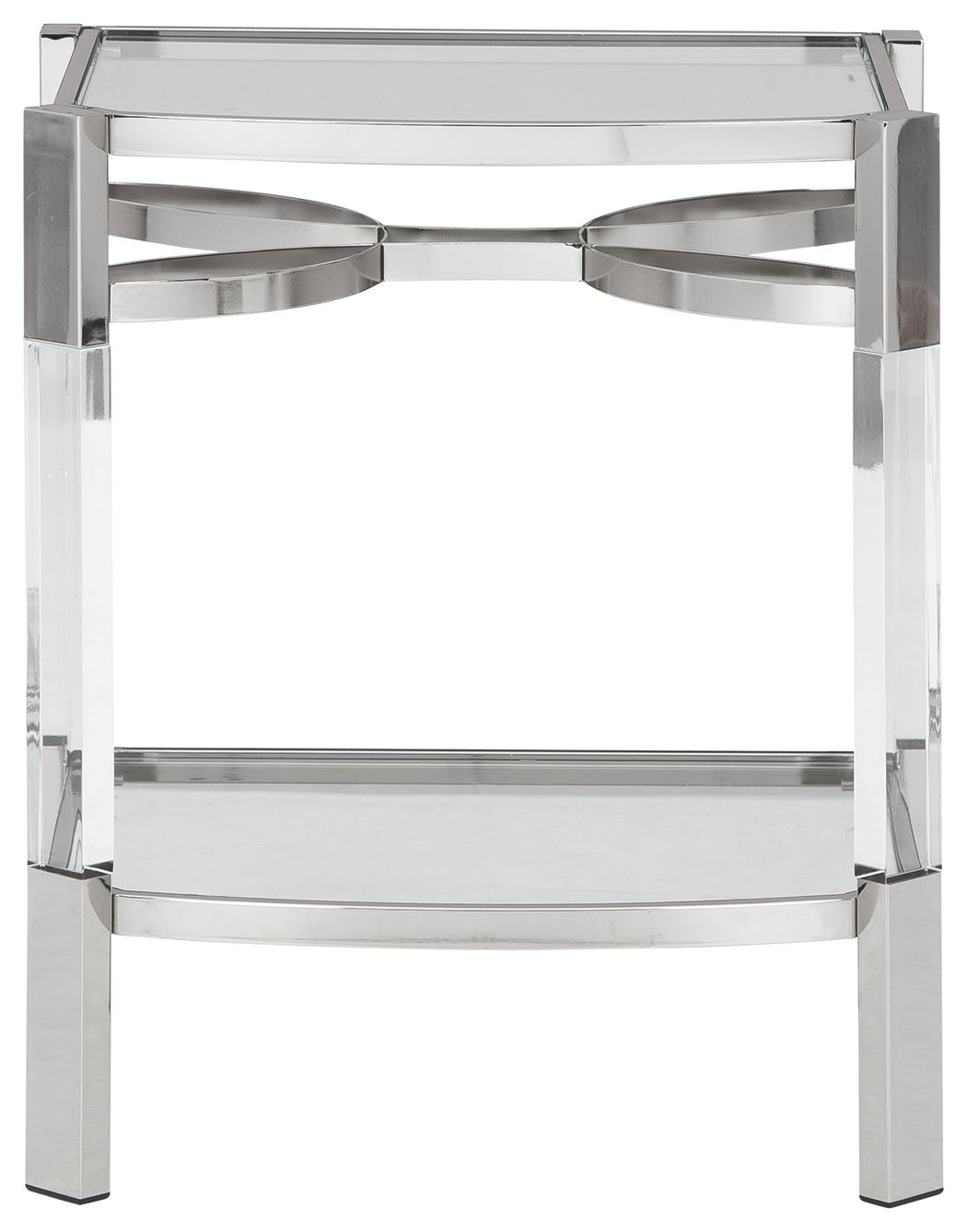 Chaseton Clear / Silver Finish Accent Table