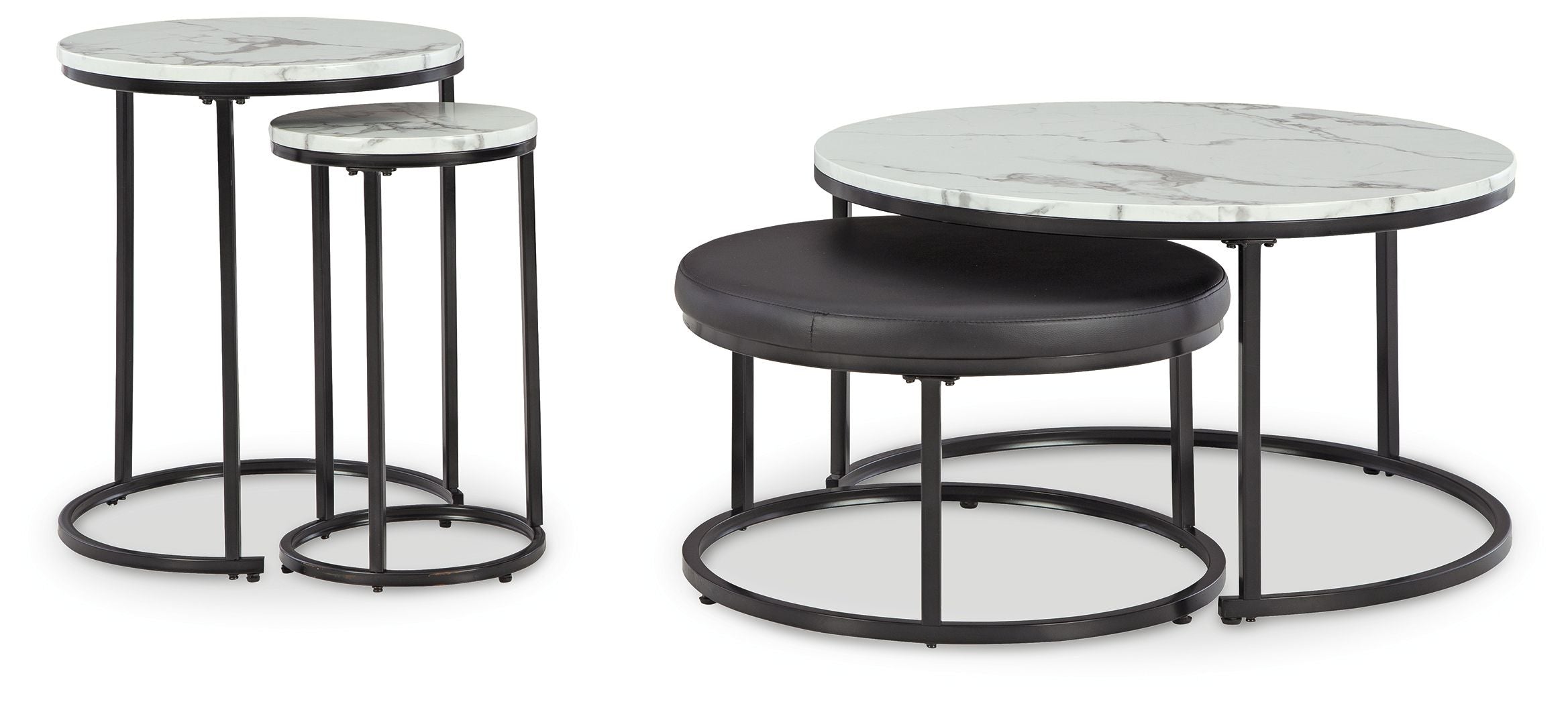 Jusmour Black / White Occasional Nesting Table