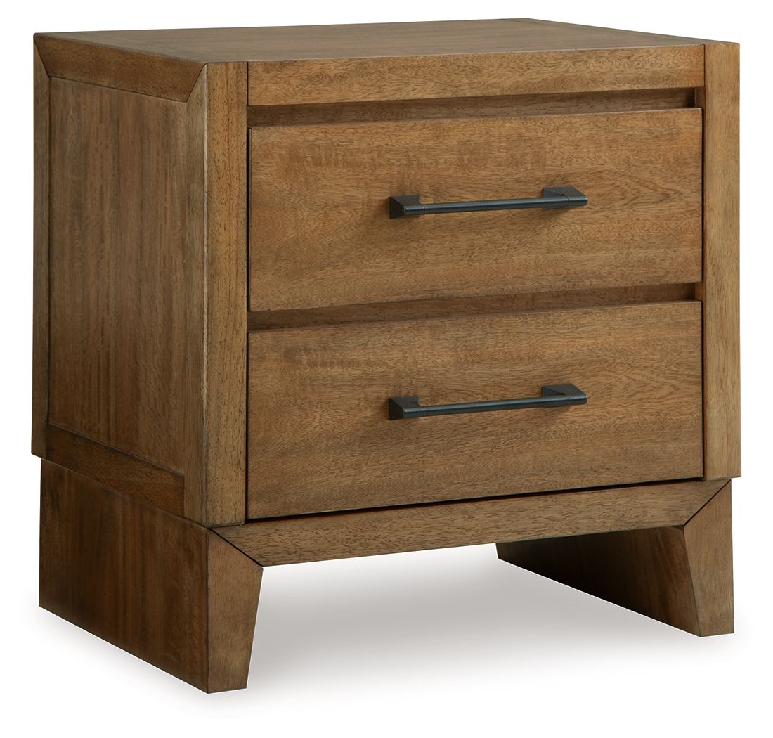 Sherbana Light Brown Two Drawer Night Stand