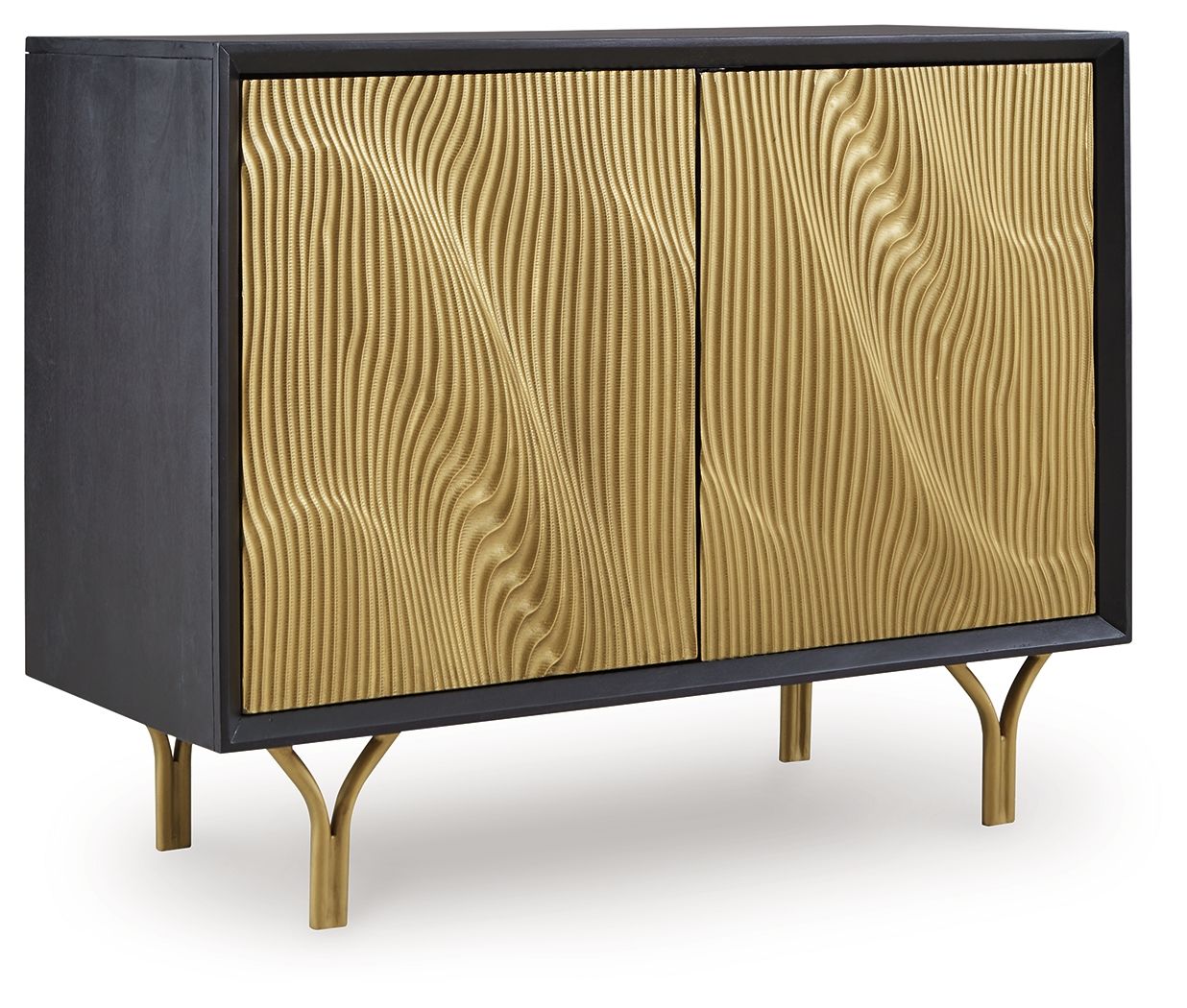 Tayner Black / Gold Finish Accent Cabinet