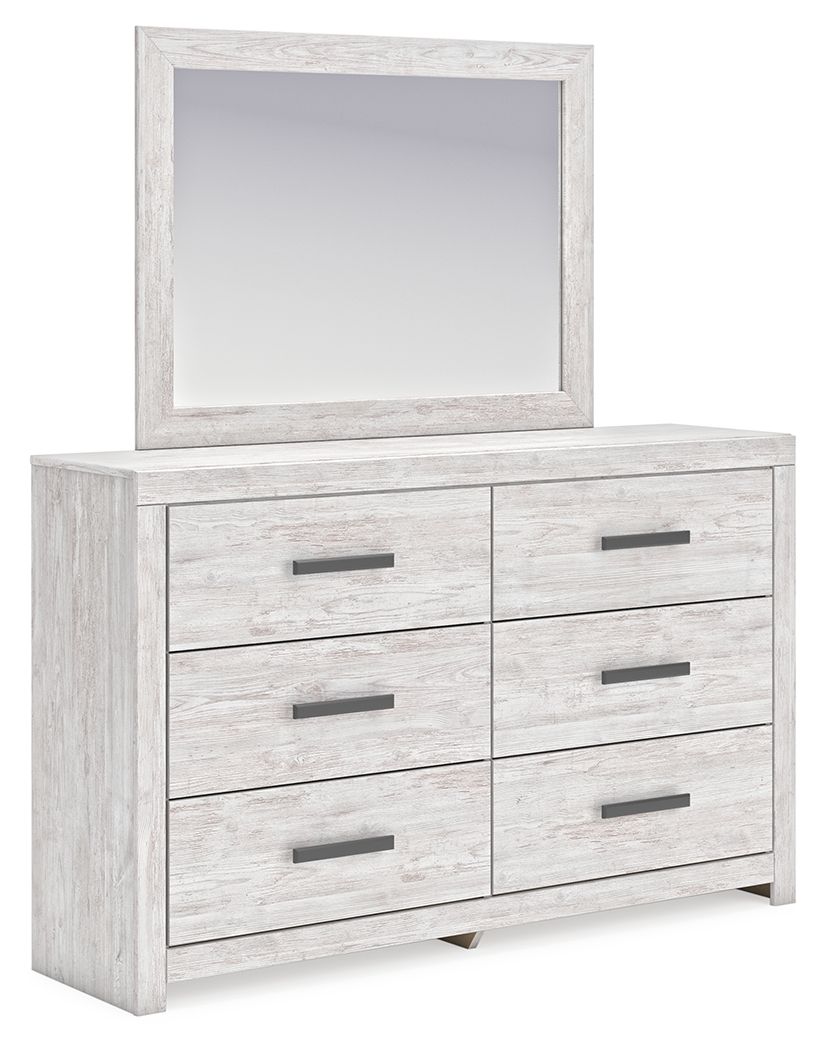 Cayboni Whitewash Dresser And Mirror