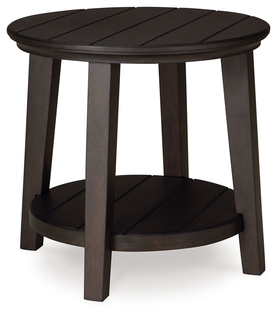 Celamar Dark Brown Round End Table