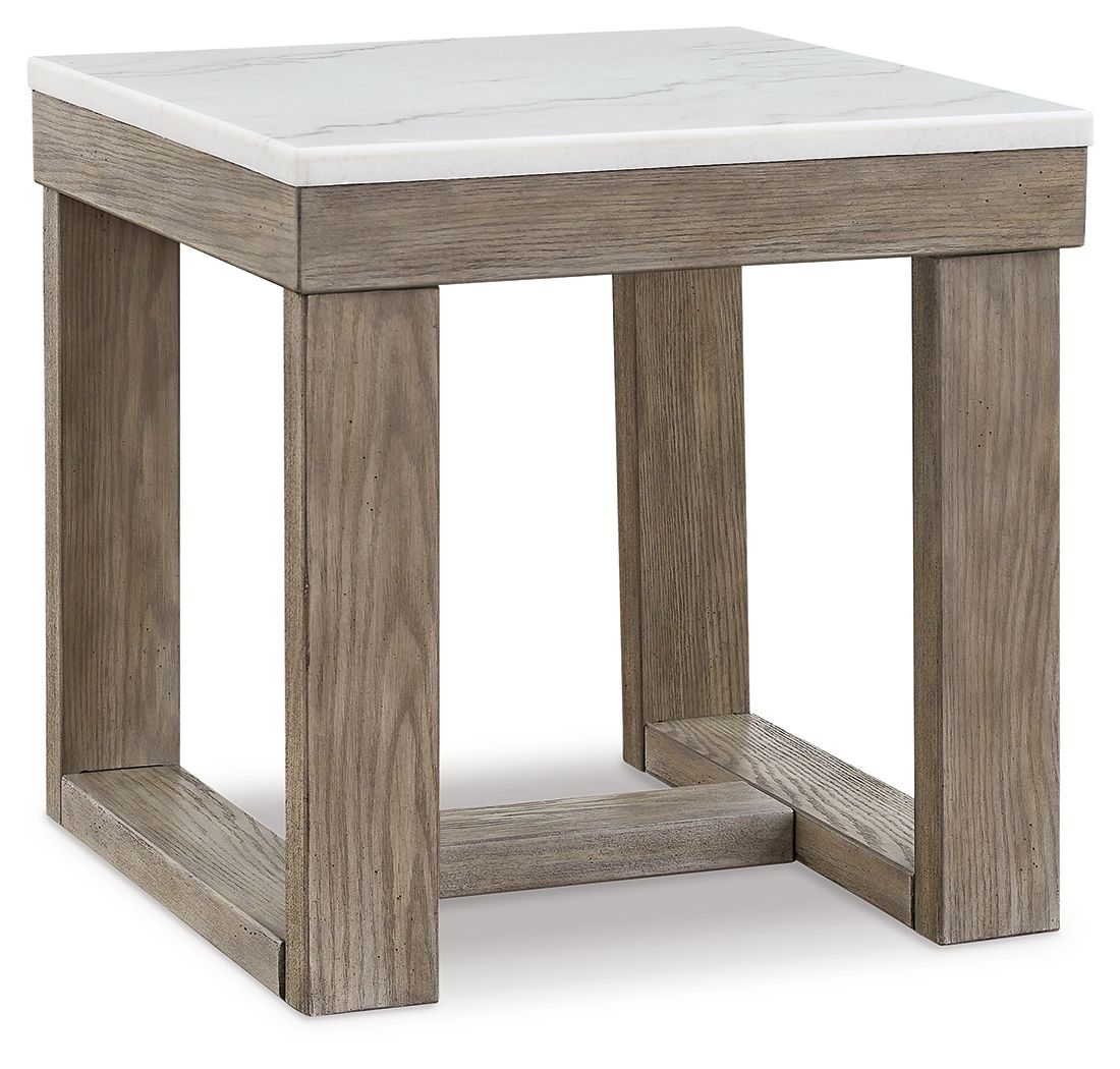 Loyaska Brown / Ivory Square End Table