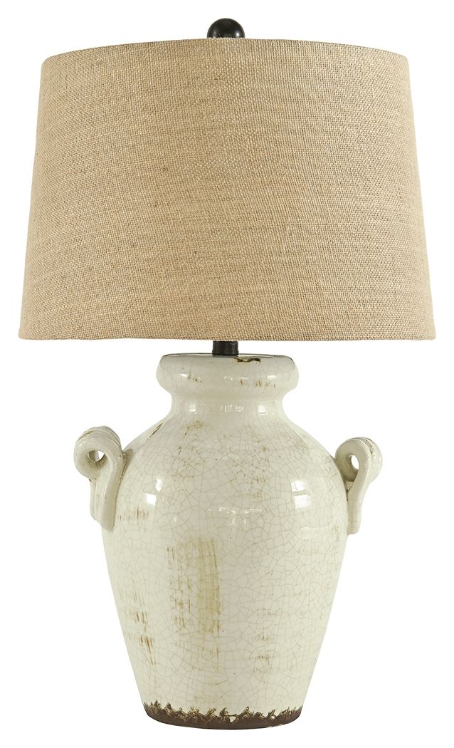 Emelda Cream Ceramic Table Lamp