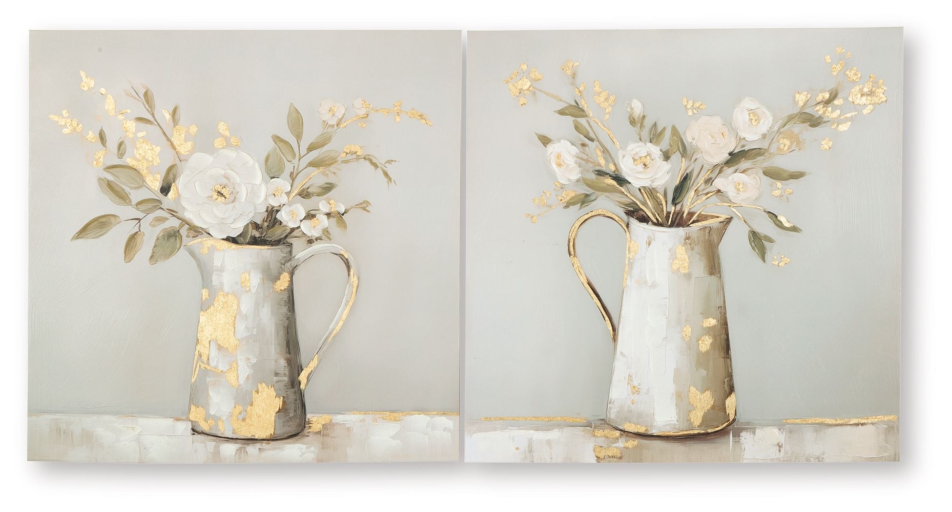 Amoryville Taupe / Green / Gold Finish Wall Art Set