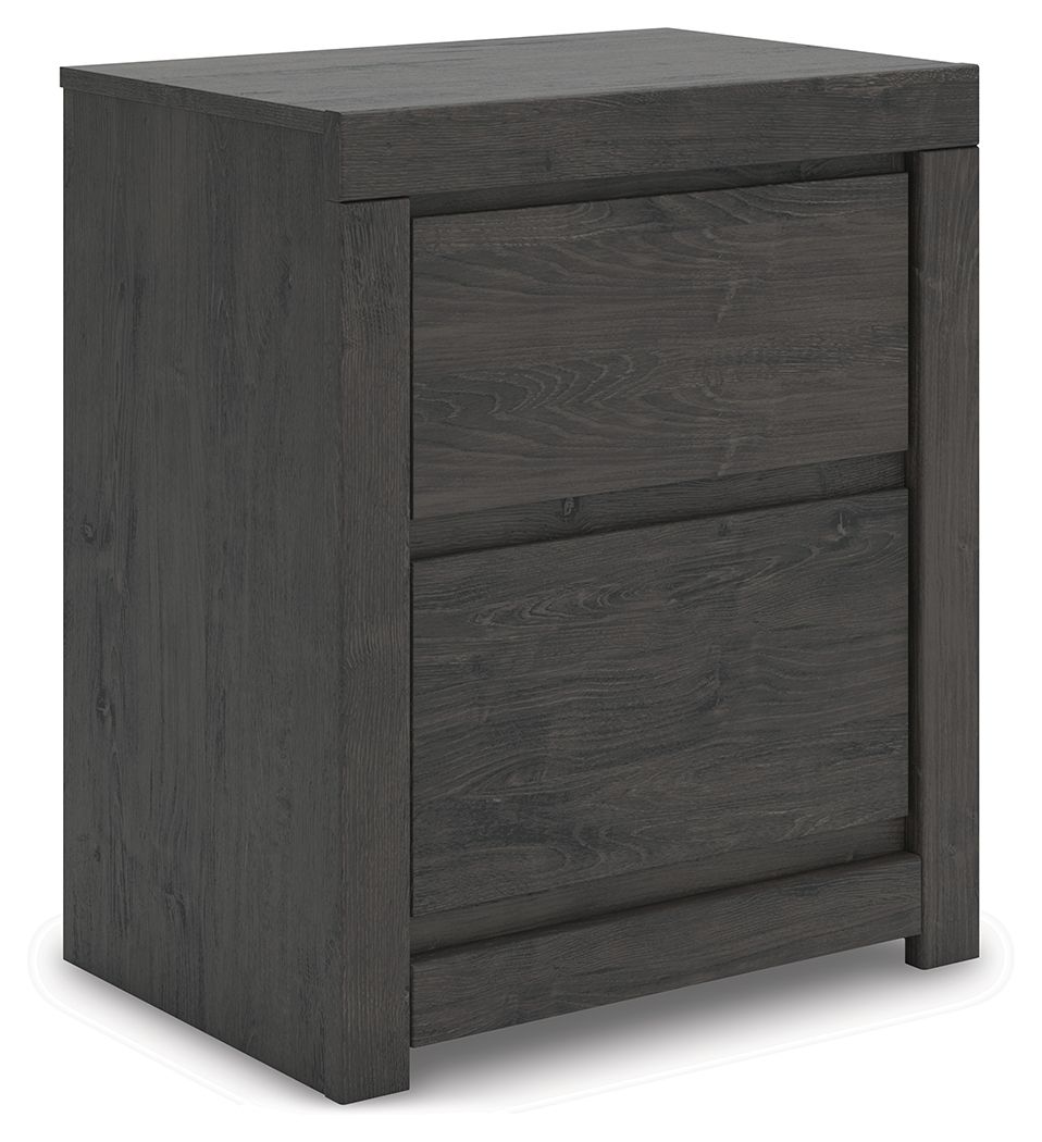 Parlayon Charcoal Two Drawer Night Stand