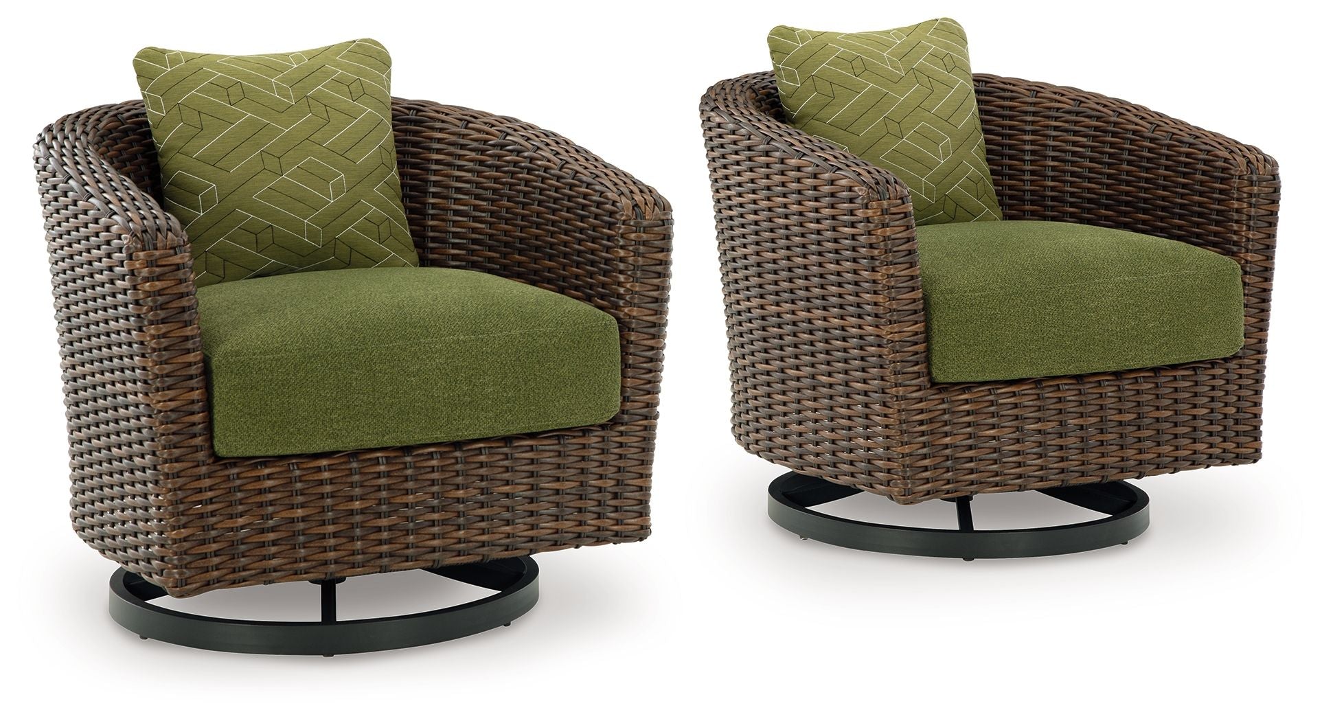 Horizon Hall Brown / Green Swivel Lounge With Cushion