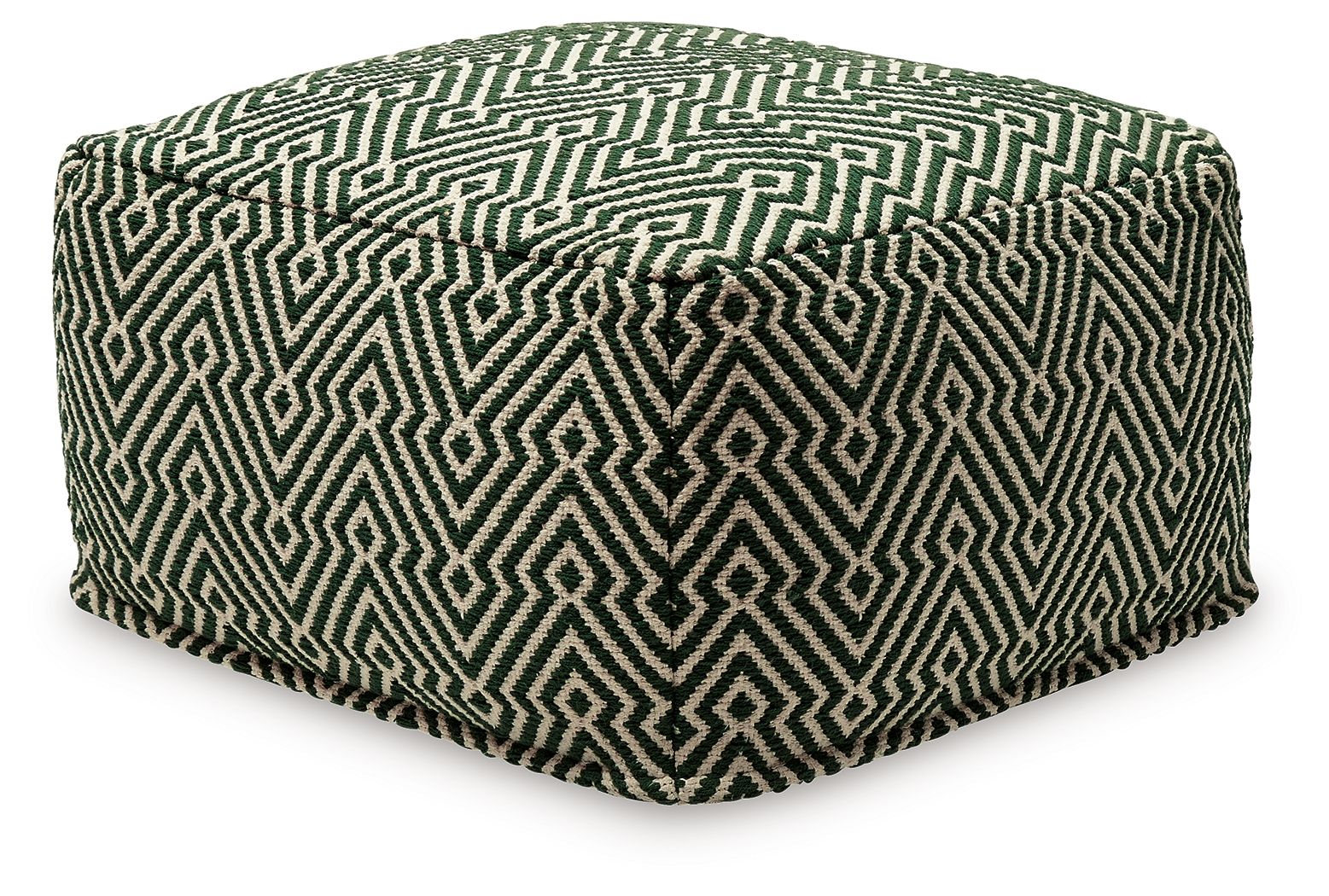 Abacy Green / Ivory Pouf