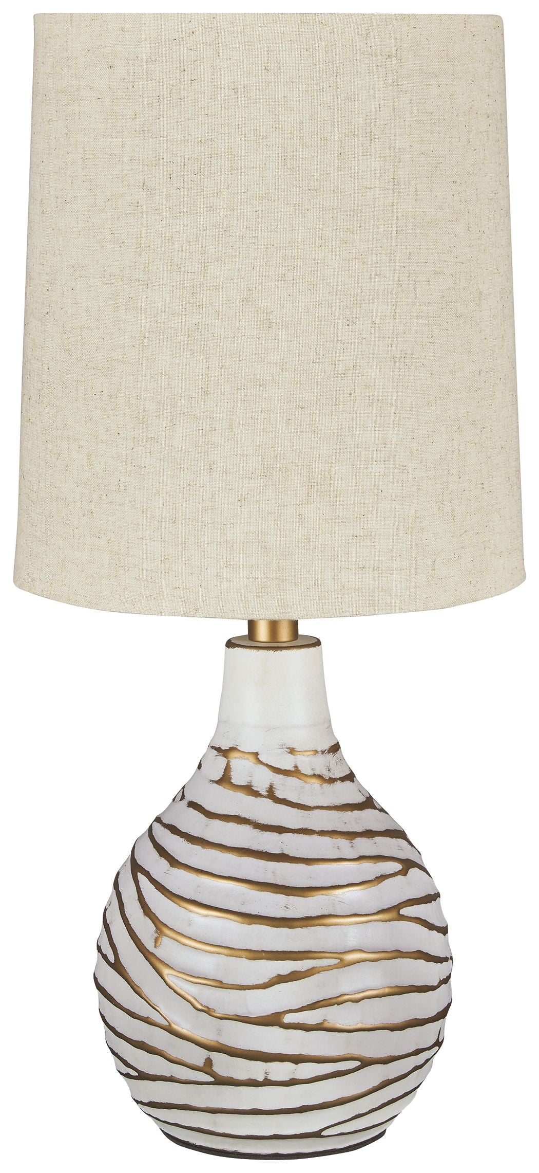 Aleela White / Gold Finish Metal Table Lamp