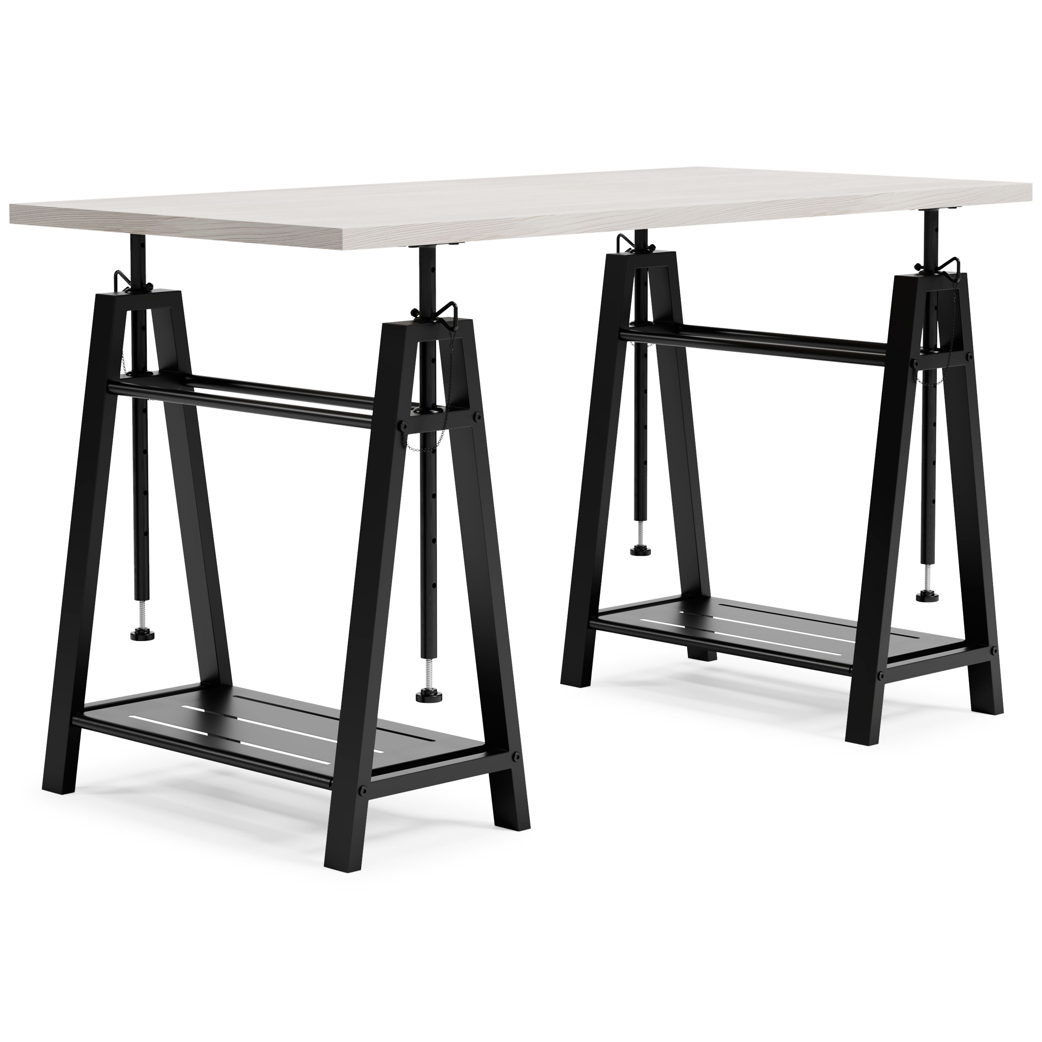 Bayflynn White / Black Adjustable Height Desk
