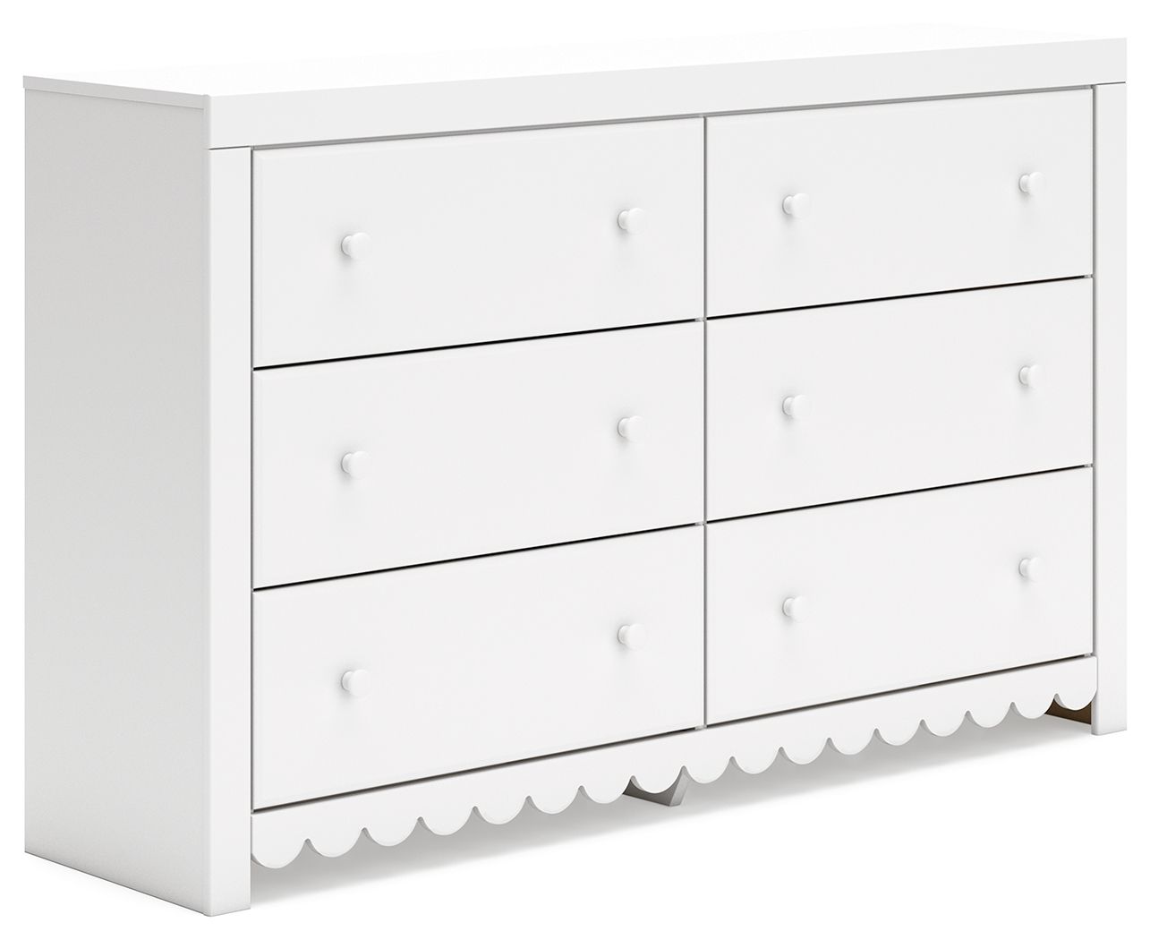 Mollviney White Six Drawer Dresser