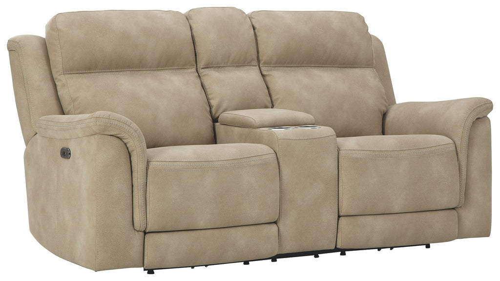 Next-Gen Durapella Reclining Power Loveseat With Console