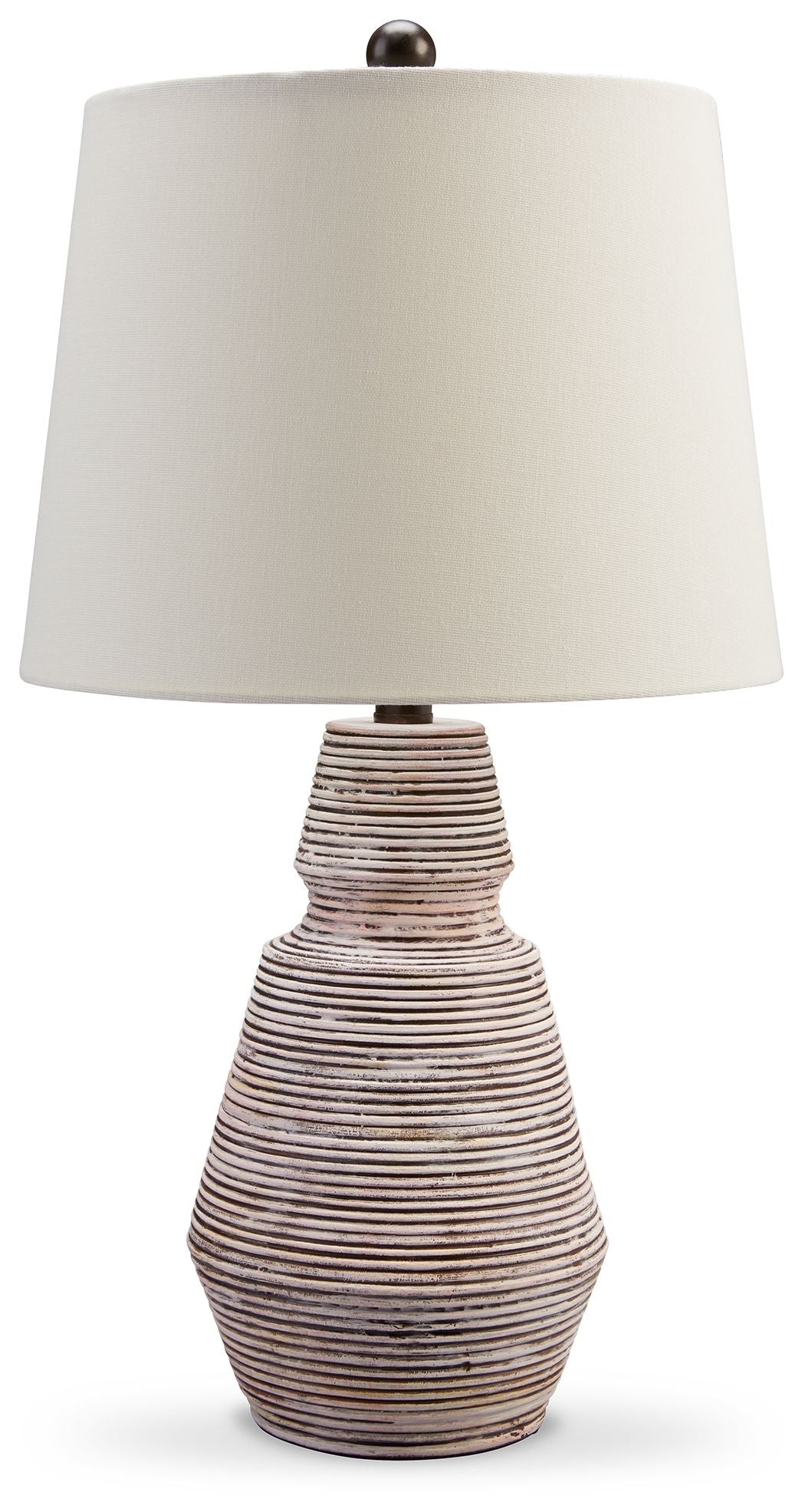 Jairburns Brick Red / White Poly Table Lamp