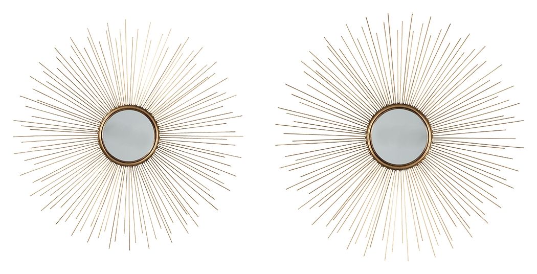 Doniel Antique Gold Finish Accent Mirror Set