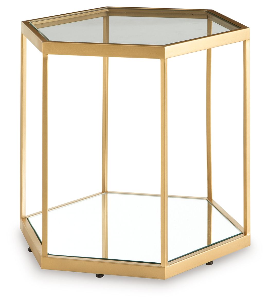 Veerwick Gold Finish Accent Cocktail Table