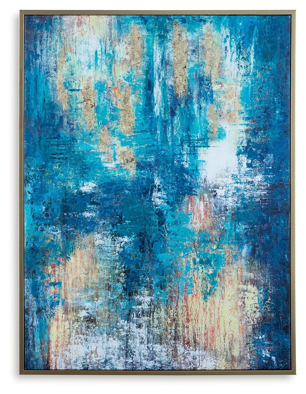 Scarlite Teal / Gold Finish Wall Art
