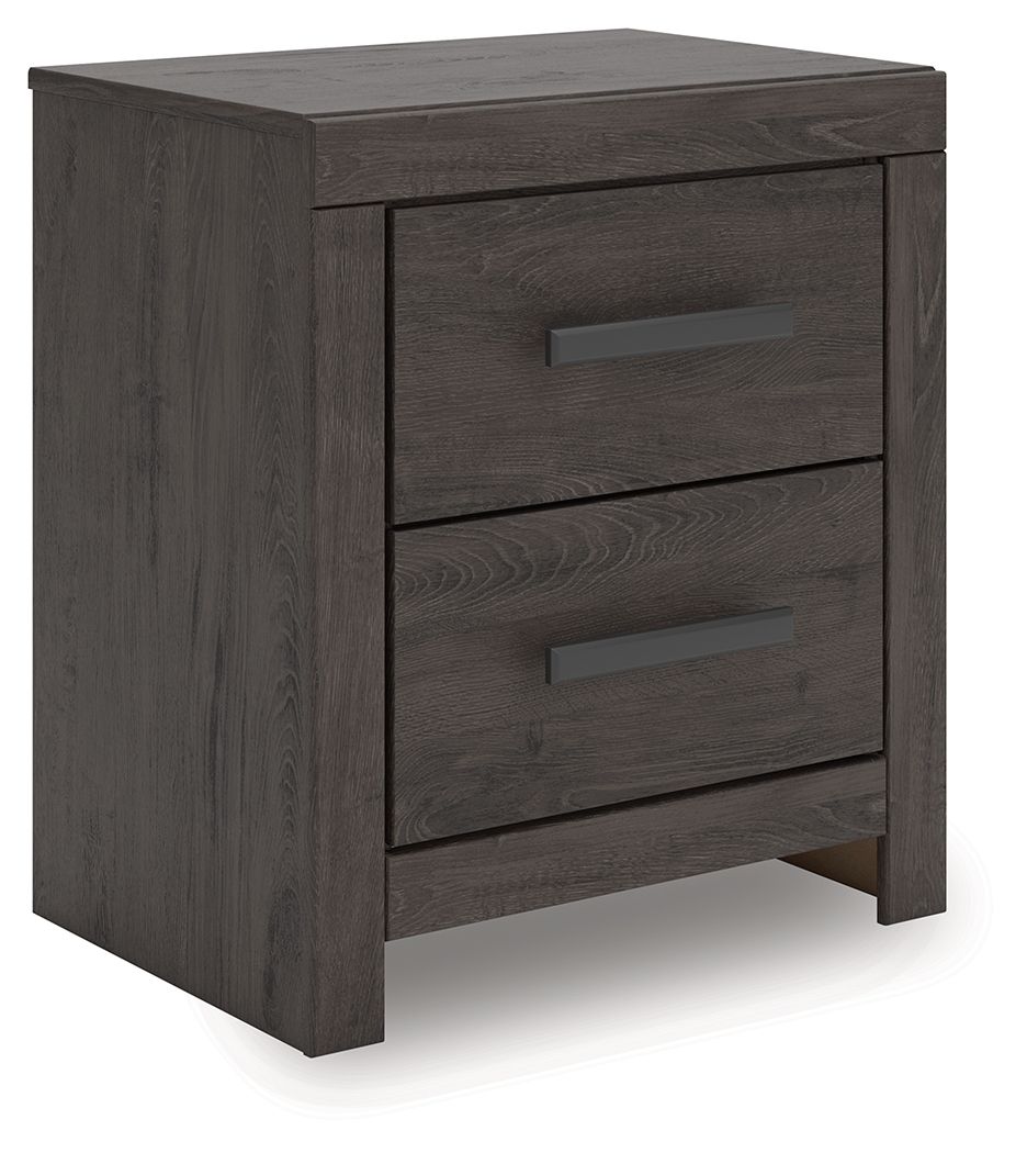 Prendonea Charcoal Two Drawer Night Stand