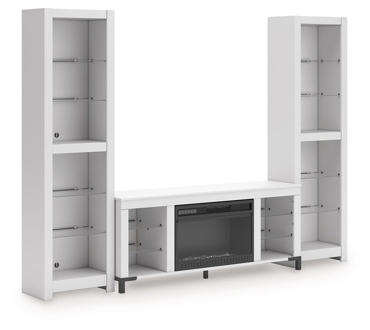 Brollevi White 3-Piece Entertainment Center