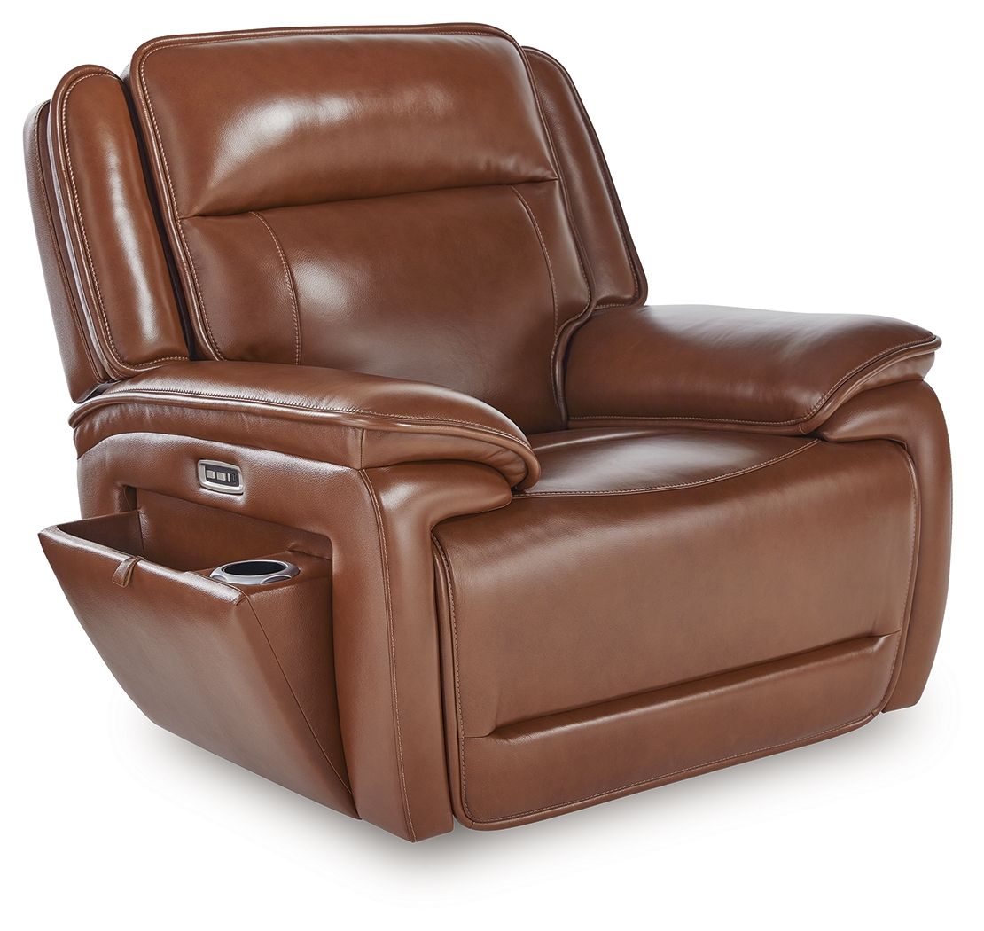 Healy Pier Chocolate Power Recliner / Adj Headrest