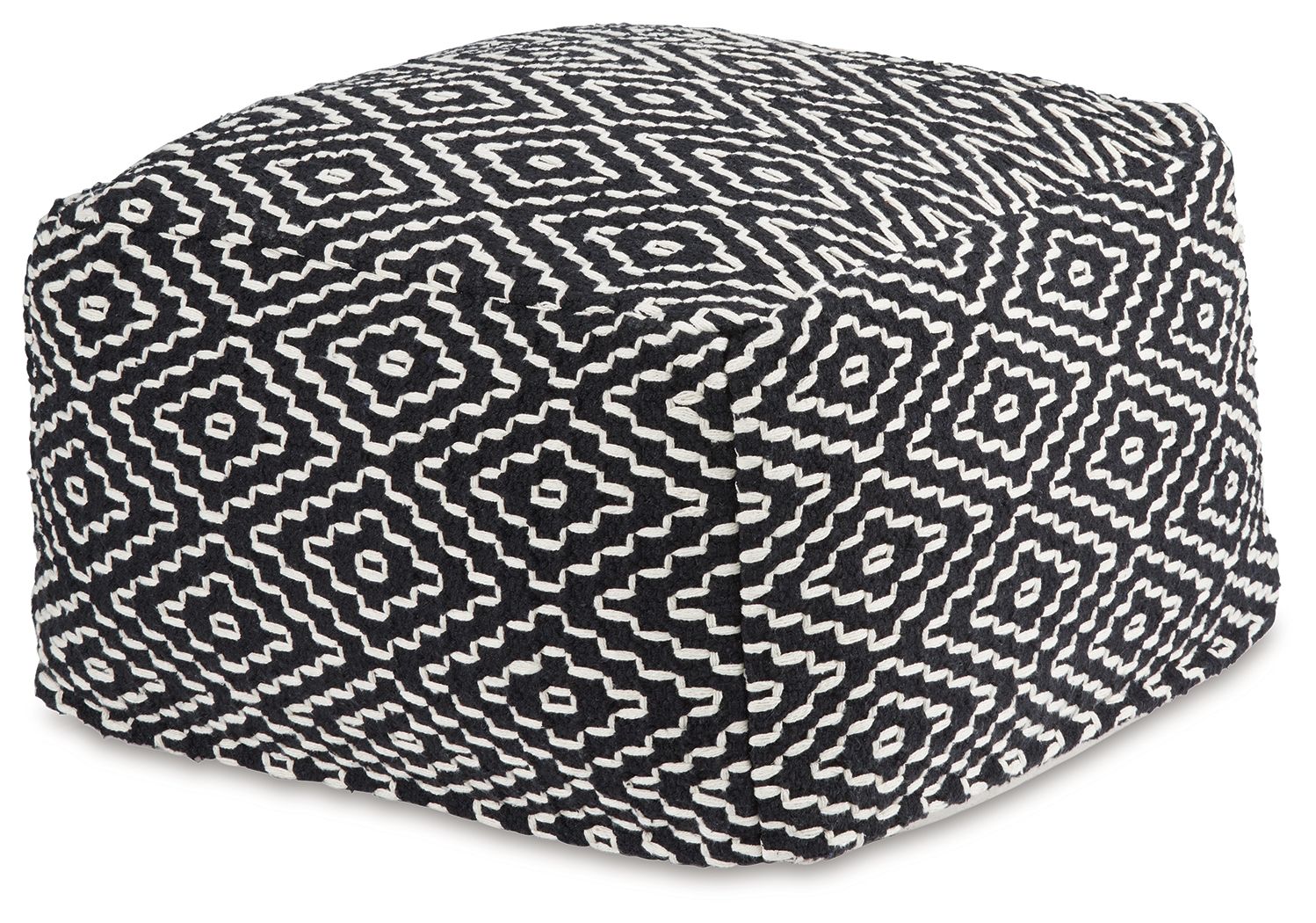 Jasett Black / Ivory Pouf