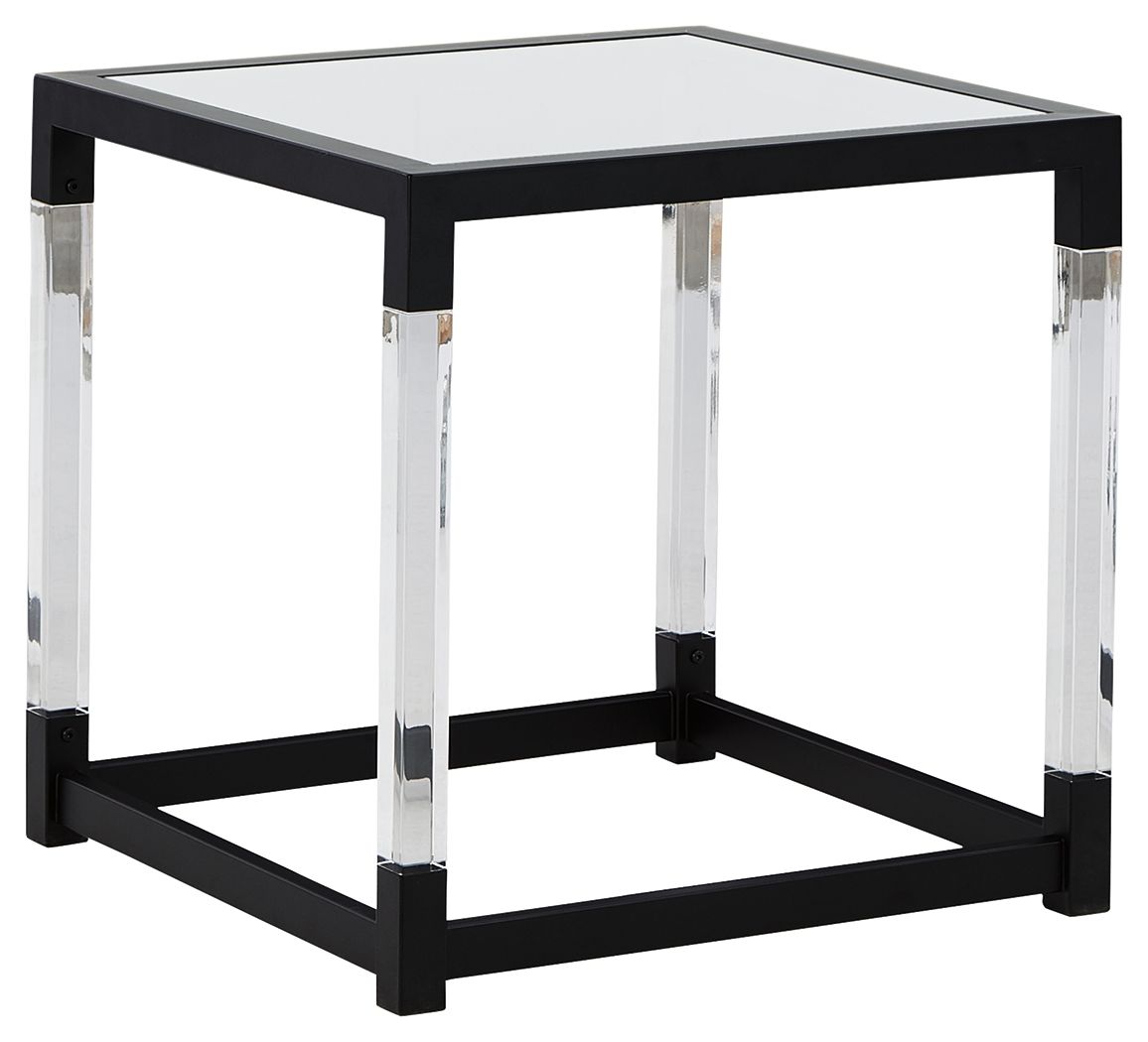 Nallynx Metallic Gray Square End Table
