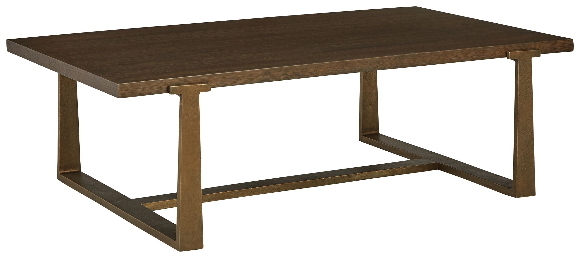 Balintmore Brown / Gold Finish Rectangular Cocktail Table