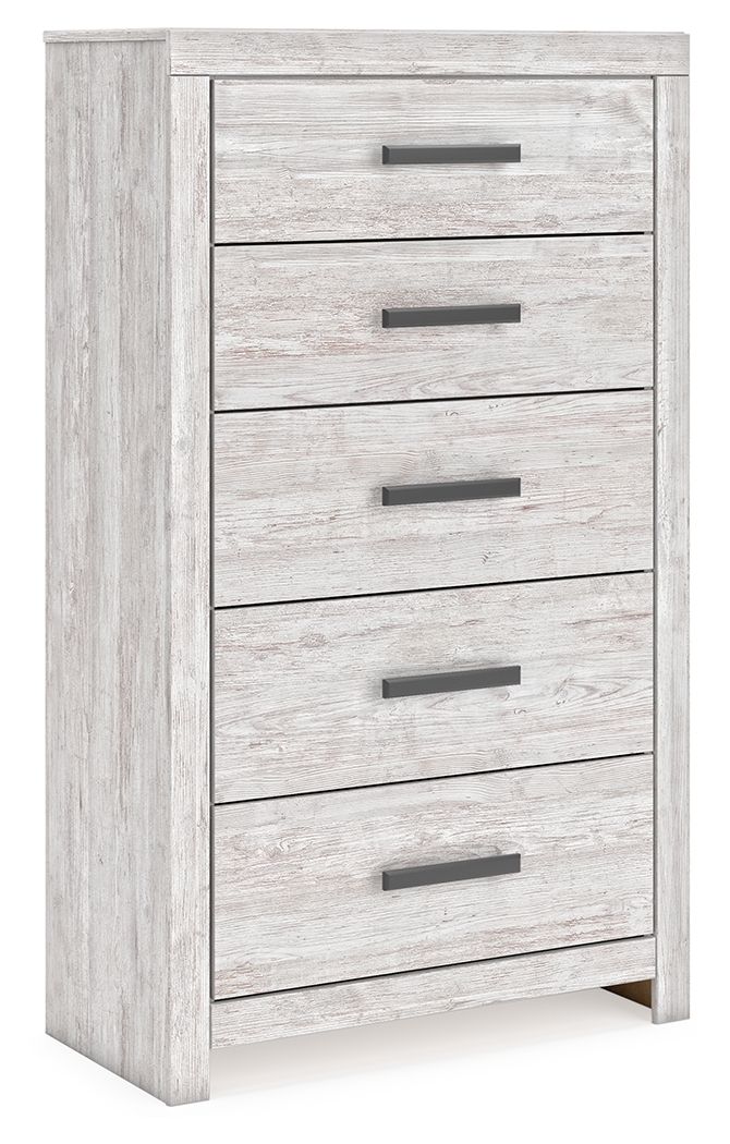 Cayboni Whitewash Five Drawer Chest