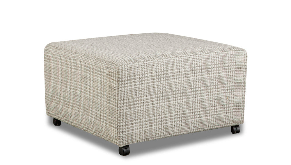 Celadon Raffia Ottoman