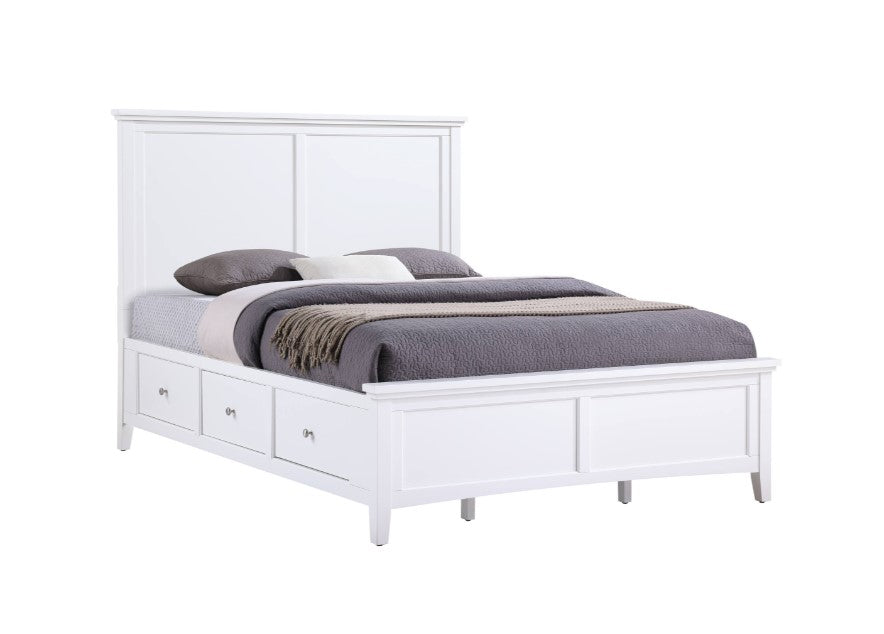 Spencer White Queen Storage Bed