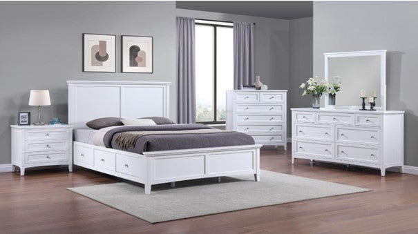 Spencer White Full Storage Bed