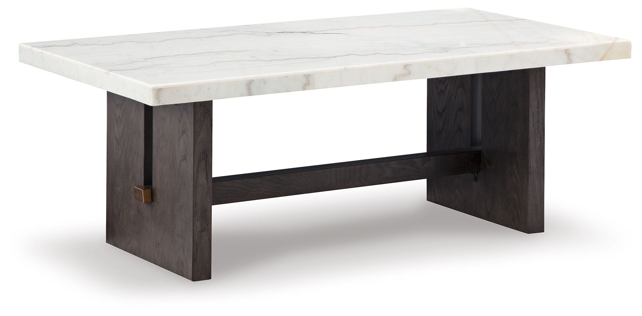 Burkhaus White / Dark Brown Rectangular Cocktail Table